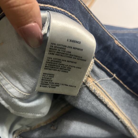 Sz 29 Monique Ultra High Rise Skinny in Byers L'AGENCE - Picture 2 of 9